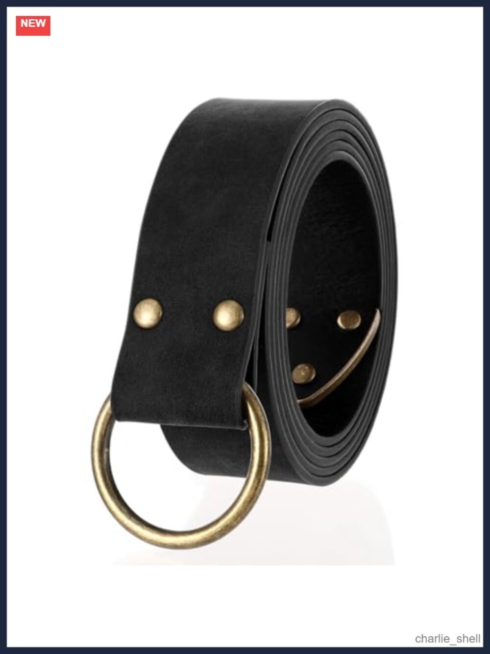 Medieval Vintage Faux Leather Belt Men Renaissance Knight O Ring Costume